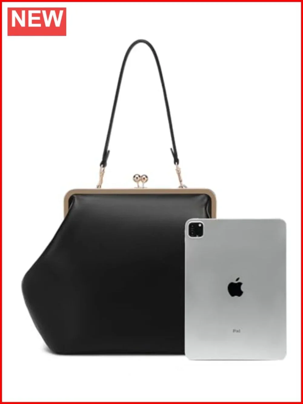 Genuine Leather Evening Bag Clutch Top Handle Shoulder Purse Minimalist
